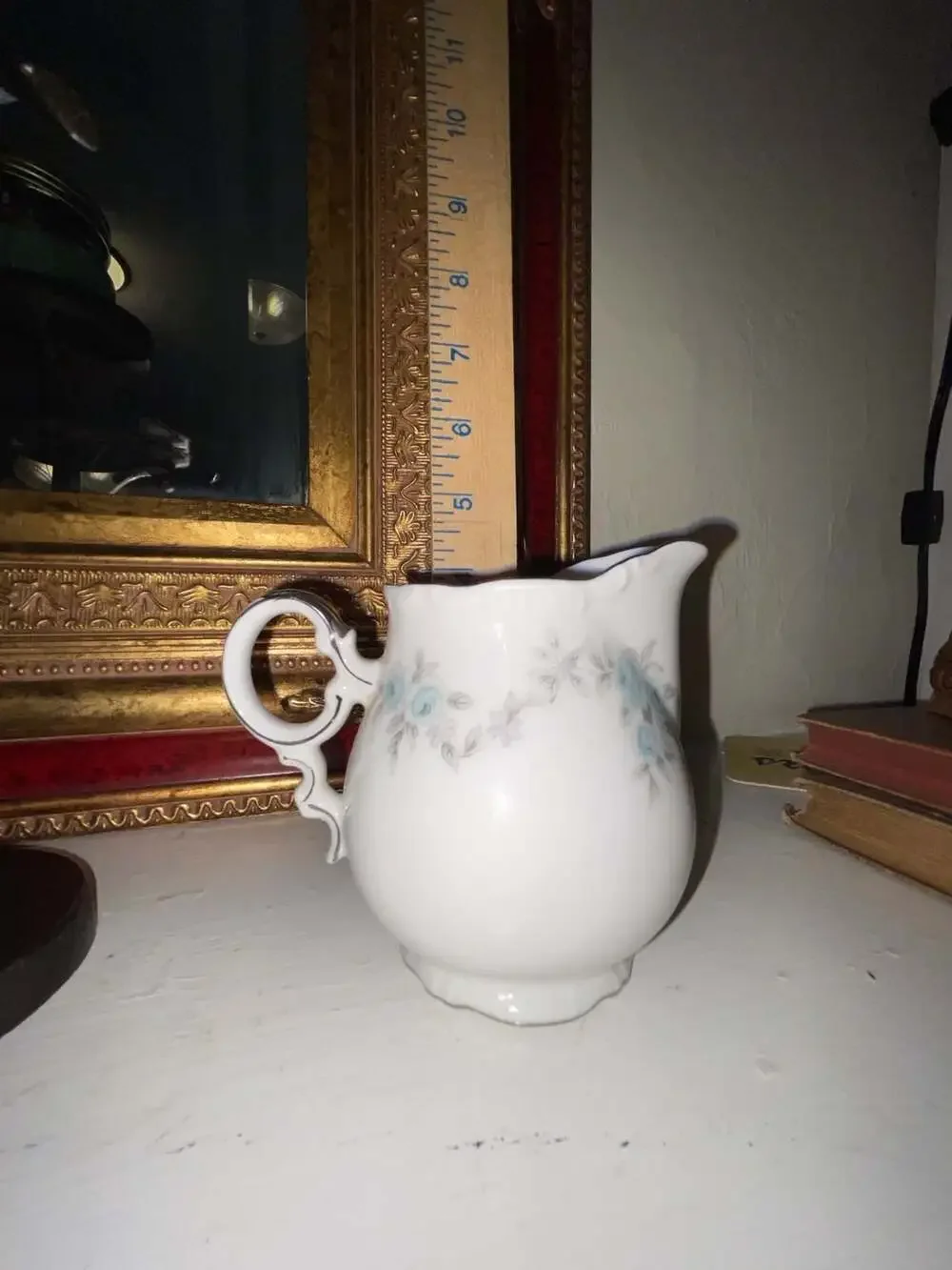 Mikasa Amazon 6289 Fine China Creamer Blue Roses Platinum Trim
